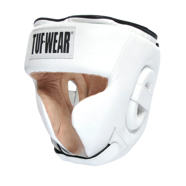Tuf Wear Leather Cheek Headguard, White