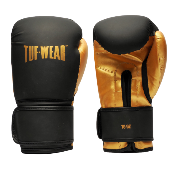 Tuf Wear junior boxing Gloves, Black And Gold