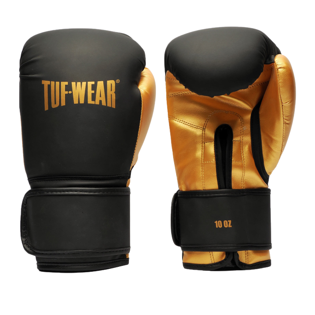 Tuf Wear junior boxing Gloves, Black And Gold