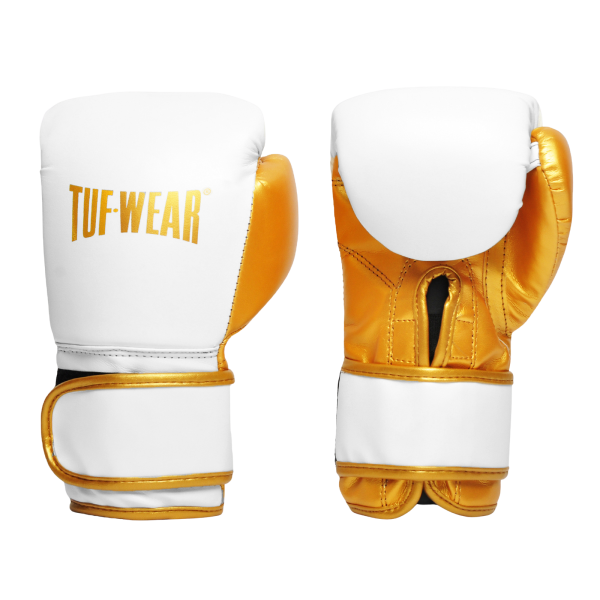 Tuf Wear junior boxing Gloves, White And Gold